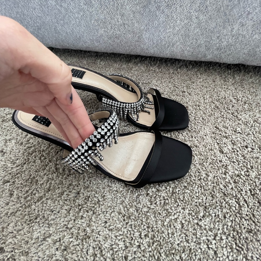 WHBM Fringe Rhinestone Heels - Picture 9 of 13